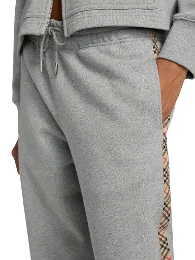 Burberry Women's Jodie Check Wide-Leg Sweatpants - Pale Grey Melange - Size XXS | Thumbnail 6