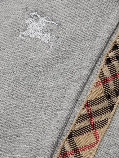 Burberry Women's Jodie Check Wide-Leg Sweatpants - Pale Grey Melange - Size XXS | Thumbnail 7