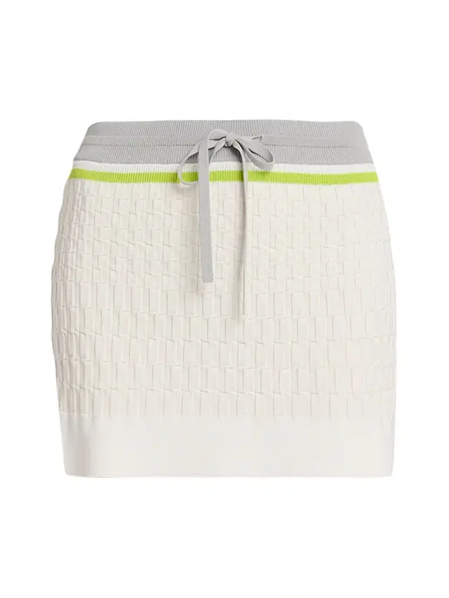 Women's Tennis Striped Knit Drawstring Miniskirt - White
