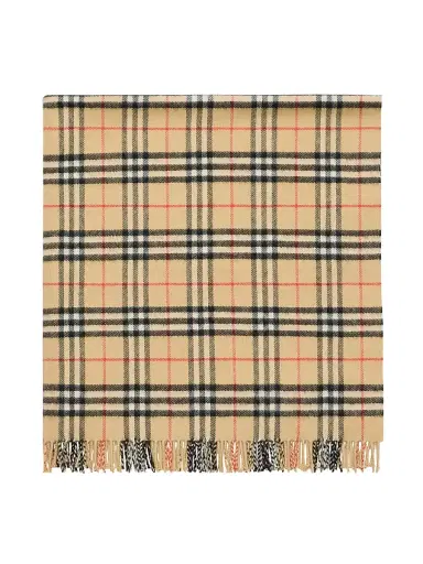 Burberry Baby's Check Wool Blanket - Sand | Thumbnail 1