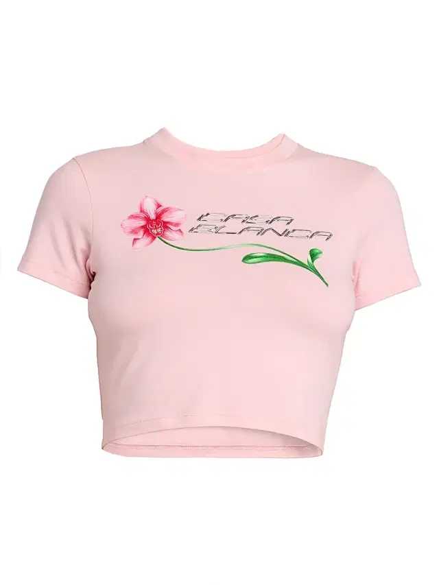 Women's Orchid Stretch-Pima Cotton Crop Baby T-Shirt - Orchid Logo