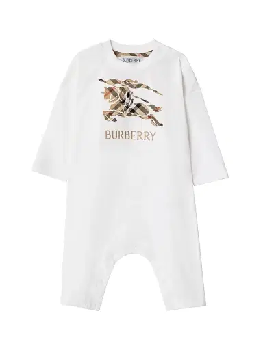 Burberry Baby's Check EKD Coverall - White - Size 9 Months | Thumbnail 1