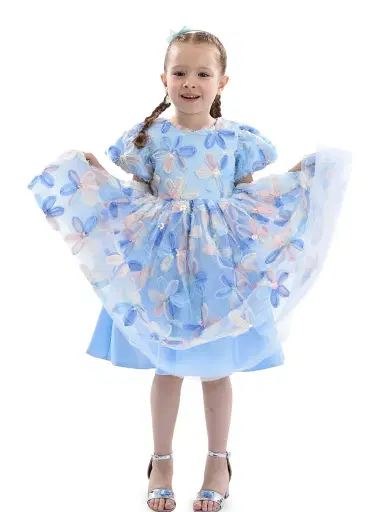 Mimi Tutu Little Girl's & Girl's Daisy Dress - Blue | Thumbnail 9 Mimi Tutu Little Girl's & Girl's Daisy Dress - Blue | Thumbnail 9