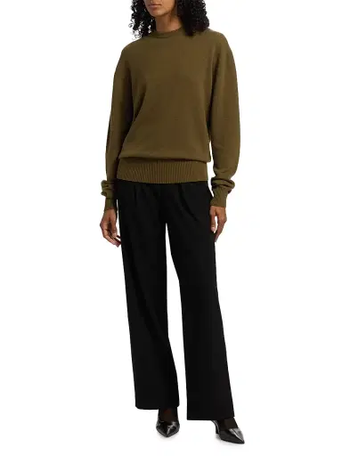 TOTEME Women's Classic Wool-Silk Crewneck Sweater - Hazel - Size XL | Thumbnail 2 TOTEME Women's Classic Wool-Silk Crewneck Sweater - Hazel - Size XL | Thumbnail 2