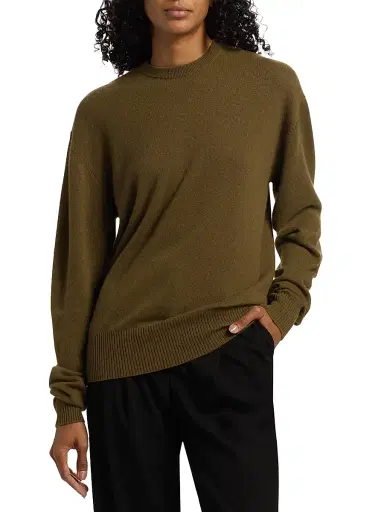 TOTEME Women's Classic Wool-Silk Crewneck Sweater - Hazel - Size XL | Thumbnail 3 TOTEME Women's Classic Wool-Silk Crewneck Sweater - Hazel - Size XL | Thumbnail 3