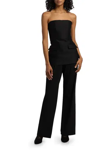 TOTEME Women's Strapless Crepe Pocket Top | Thumbnail 2