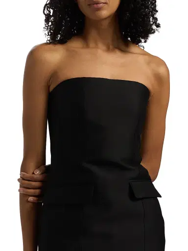 TOTEME Women's Strapless Crepe Pocket Top | Thumbnail 6