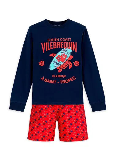 Vilebrequin Little Boy's & Boy's Turtle Surf T-Shirt - Navy Blue | Thumbnail 2