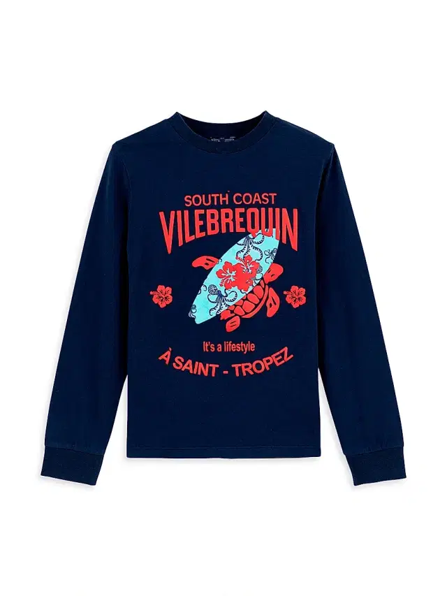 Little Boy's & Boy's Turtle Surf T-Shirt - Navy Blue