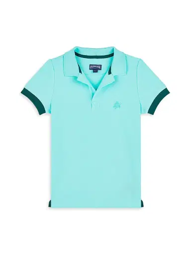 Vilebrequin Little Boy's & Boy's Piqué Polo Shirt - Lagoon | Thumbnail 1