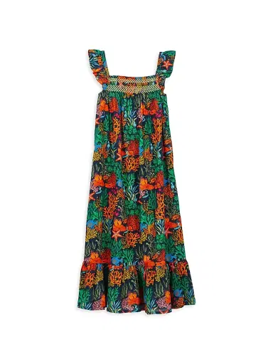Vilebrequin Little Girl's & Girl's Fonds Marins Multicolored Voile Dress | Thumbnail 1