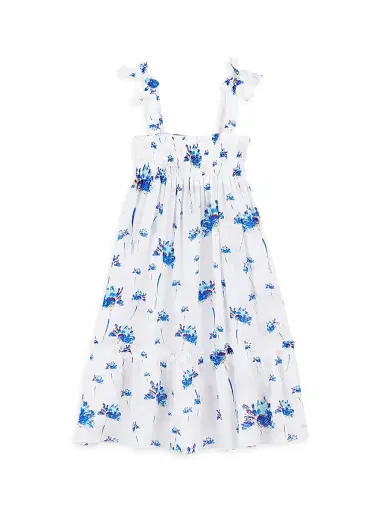 Vilebrequin Little Girl's & Girl's Herbier Voile Dress - White Multi | Thumbnail 1