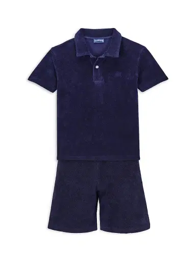 Vilebrequin Little Boy's & Boy's Terry Polo Shirt - Bleu Marine - Size 12 | Thumbnail 2 Vilebrequin Little Boy's & Boy's Terry Polo Shirt - Bleu Marine - Size 12 | Thumbnail 2