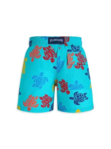 Vilebrequin Little Boy's & Boy's Ronde Des Tortues Swim Shorts - Blue - Size 12 | Thumbnail 3
