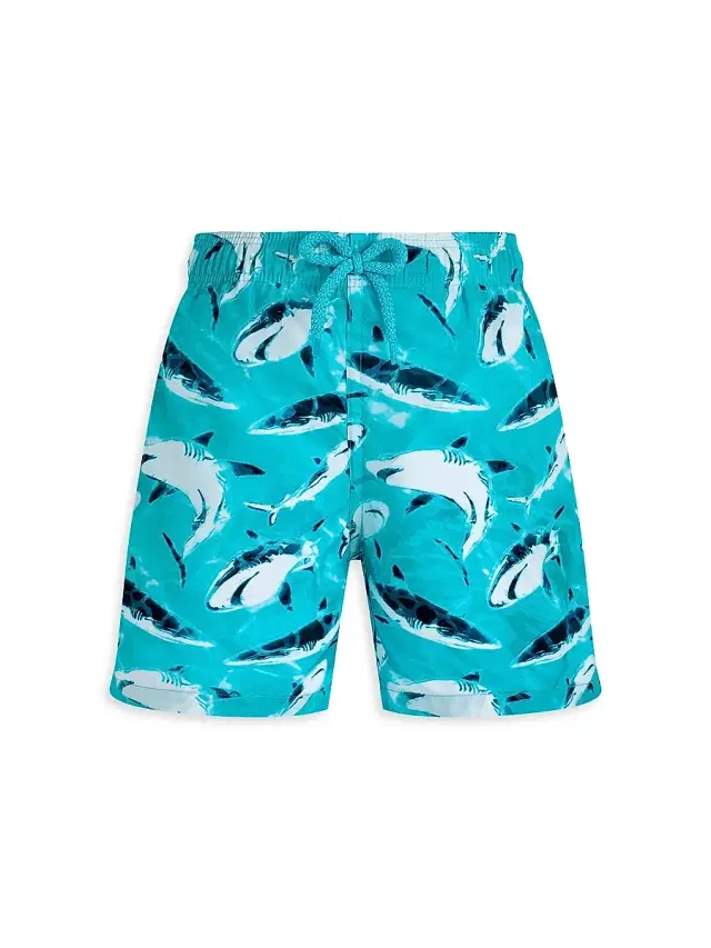 Little Boy's & Boy's Requins Swim Shorts - Lagoon