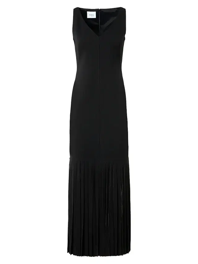 Akris punto Women's Lasercut Fringe Jersey Midi-Dress - Black