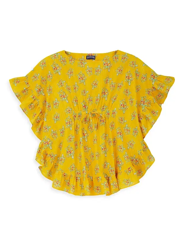 Vilebrequin Little Girl's & Girl's Turtle Cotton Top - Yellow