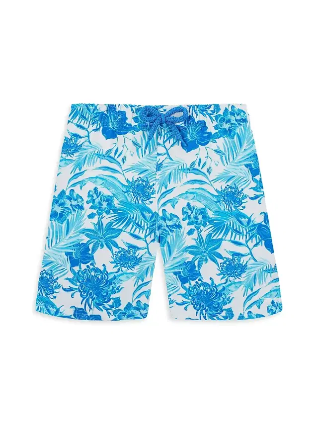 Little Boy's & Boy's Tahiti Flowers Stretch Swim Trunks