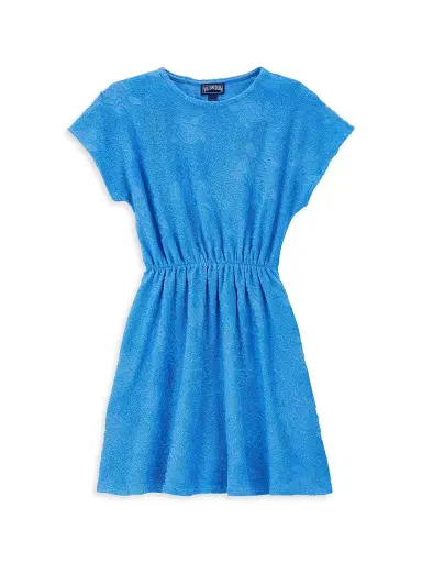 Vilebrequin Little Girl's & Girl's Ronde Des Tortues Terry Jacquard Dress - Ocean | Thumbnail 1
