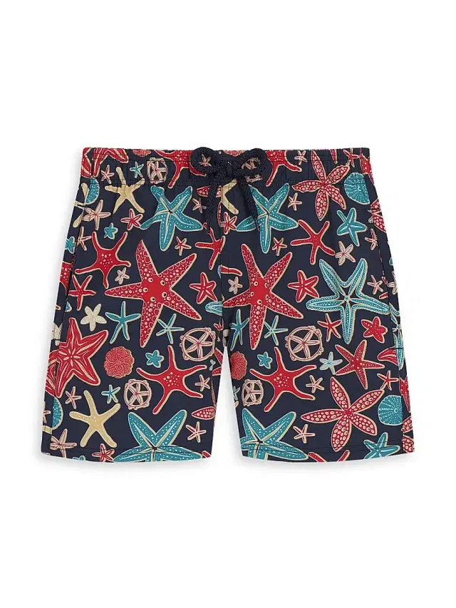 Vilebrequin Little Boy's & Boy's Starfish Print Swim Trunks - Blue Marine
