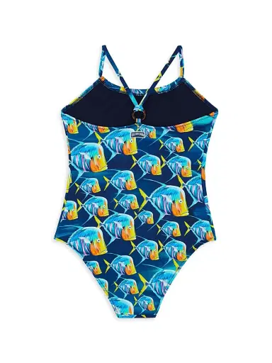 Vilebrequin Little Girl's & Girl's Piranha One-Piece Swimsuit - Bleu Marine | Thumbnail 2