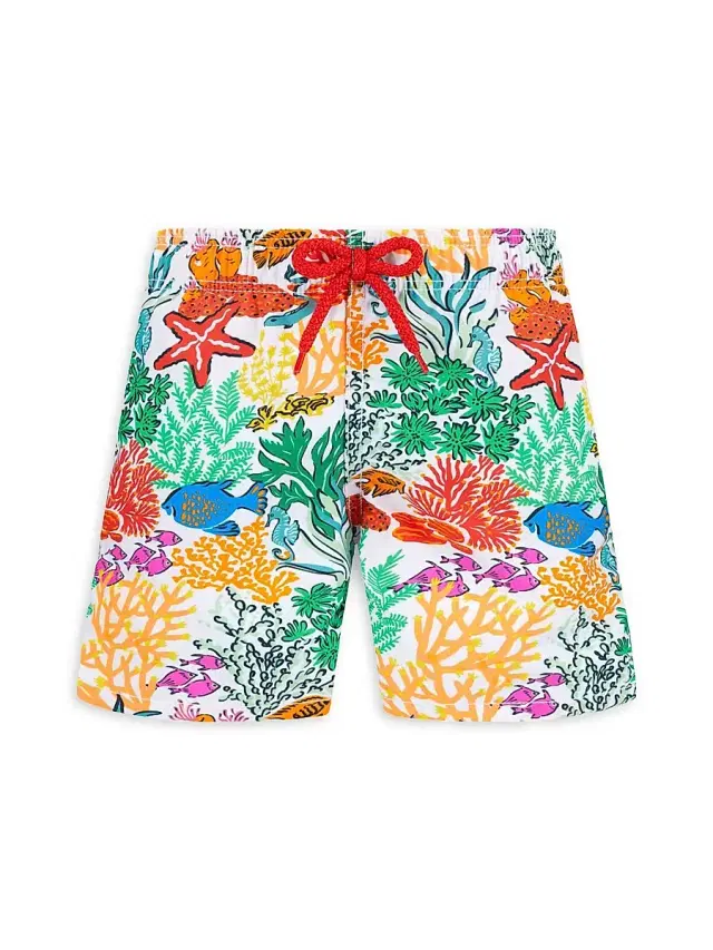 Baby Boy's, Little Boy's & Boy's Oceanic Print Swim Shorts - Blanc