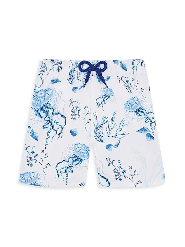 Baby Boy's, Little Boy's & Boy's Jirise Medusa & Shells Stretch Swim Shorts - Blue White