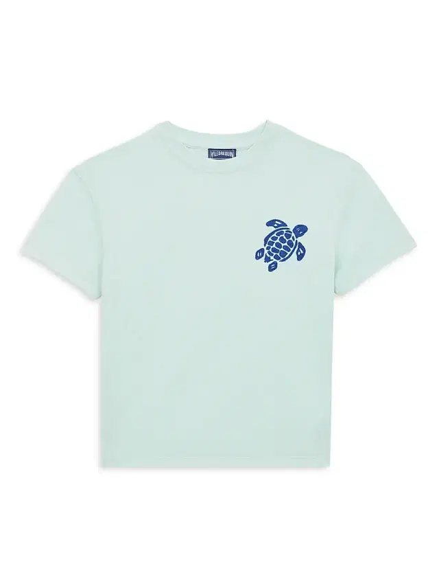 Little Boy's & Boy's Turtle Chain Embroidered T-Shirt - Pacific Blue