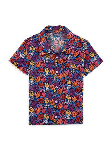 Vilebrequin Little Boy's & Boy's Seashell Print Short-Sleeve Shirt - Navy Blue Marine - Size 2 | Thumbnail 1 Vilebrequin Little Boy's & Boy's Seashell Print Short-Sleeve Shirt - Navy Blue Marine - Size 2 | Thumbnail 1