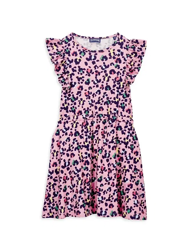 Vilebrequin Little Girl's & Girl's Multicolor Leopard Print Dress - Bonbon