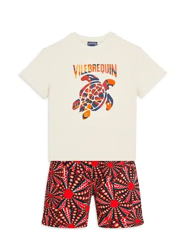 Vilebrequin Little Boy's & Boy's Oursinades Swim Shorts - Red - Size 14 | Thumbnail 2