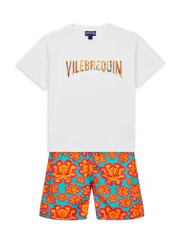 Vilebrequin Little Boy's & Boy's Poulpes Neoprene Swim Trunks - Vert Tropezien - Size 14 | Thumbnail 2