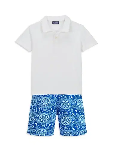 Vilebrequin Little Boy's & Boy's Graphic Turtle Swim Shorts - Blue - Size 14 | Thumbnail 2