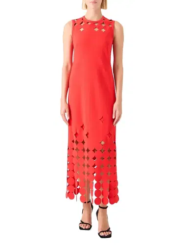 Akris punto Women's Dot Cut-Out Jersey Midi-Dress - Bright Red | Thumbnail 2