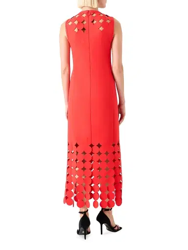 Akris punto Women's Dot Cut-Out Jersey Midi-Dress - Bright Red | Thumbnail 4