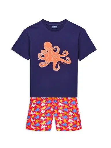 Vilebrequin Little Boy's & Boy's Micro Octopus Swim Trunks - Red - Size 10 | Thumbnail 2