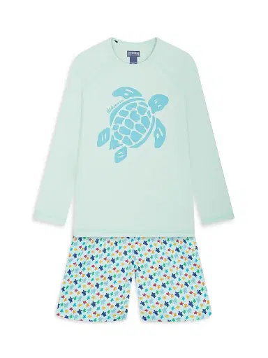 Vilebrequin Baby Boy's, Little Boy's & Boy's Little Kid Micro Ronde Des Tortues Rainbow Stretch swim Shorts - Pacific Blue - Size 14 | Thumbnail 2
