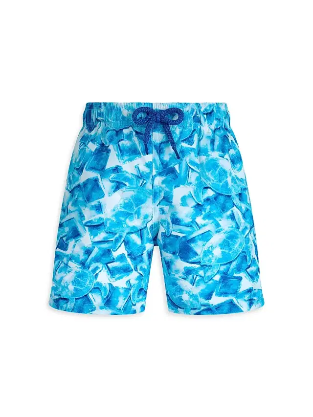 Little Boy's & Boy's Iced Turtles Swim Shorts - Blue