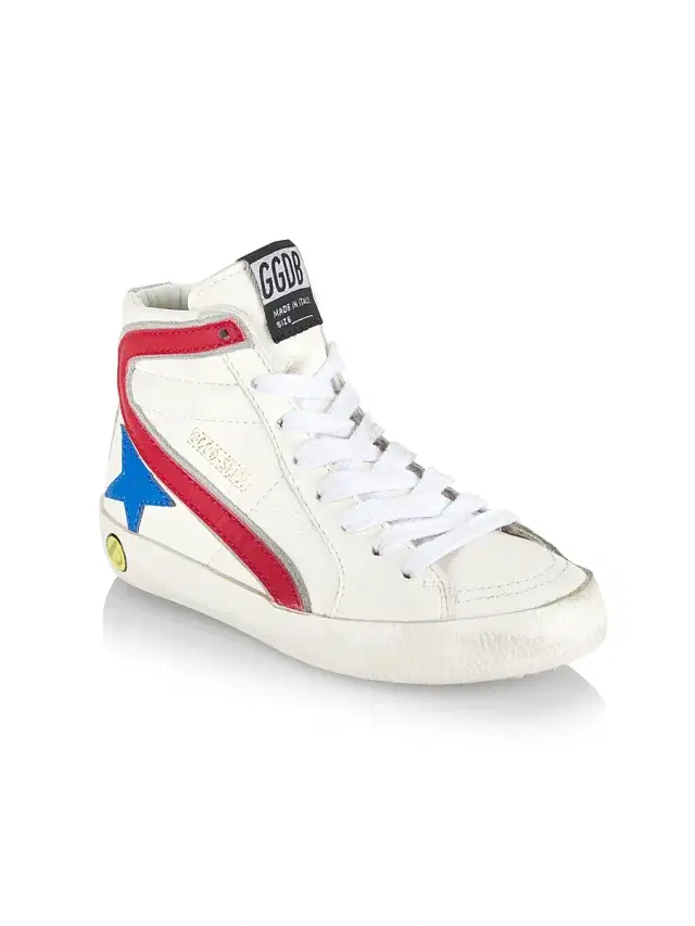 Baby's, Little Kid's & Kid's Star Leather Quarter And Wave High-Top Sneakers - White Red 12 (Child)