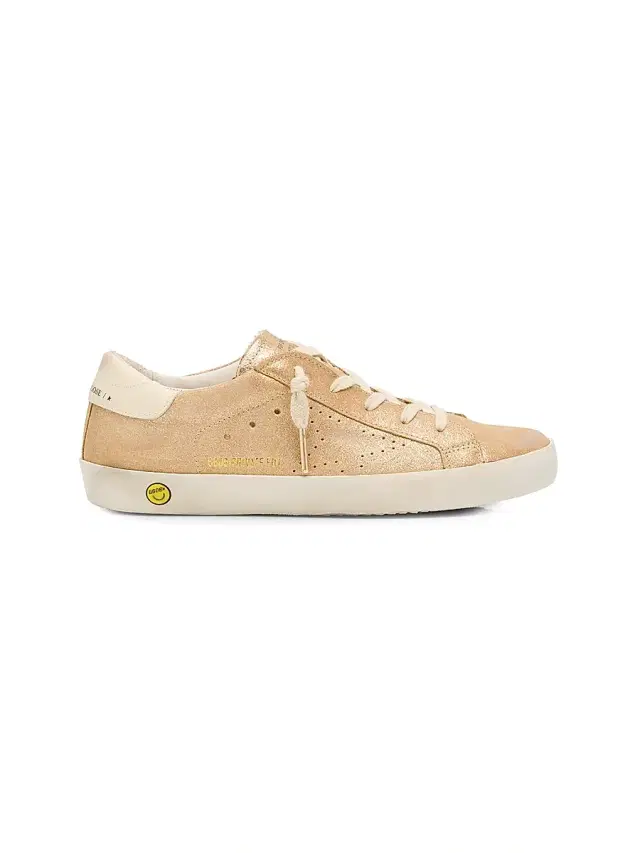 Little Girl's & Girl's Super Star Glitter Leather Low Top Sneakers - Beige 2 (Child)