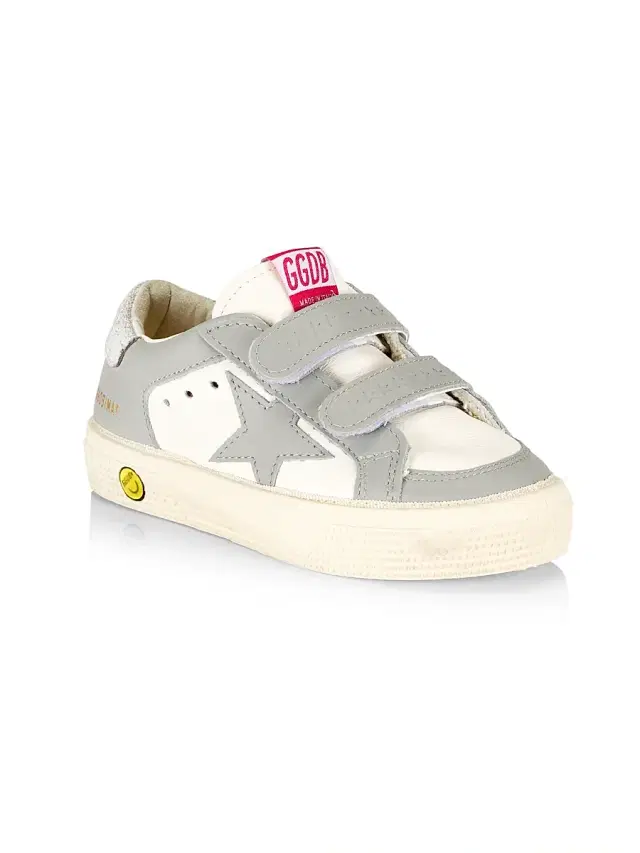 Baby's, Little Kid's & Kid's May School Leather Star Sneakers - White Grey 1.5 (Child)
