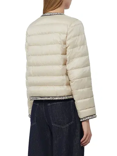 Max Mara Women's Quilted Water Repellent Canvas Padded Jacket - Natural - Size 10 | Thumbnail 4 Max Mara Women's Quilted Water Repellent Canvas Padded Jacket - Natural - Size 10 | Thumbnail 4