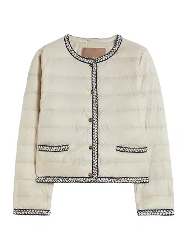 Max Mara Women's Quilted Water Repellent Canvas Padded Jacket - Natural - Size 10 | Thumbnail 1 Max Mara Women's Quilted Water Repellent Canvas Padded Jacket - Natural - Size 10 | Thumbnail 1