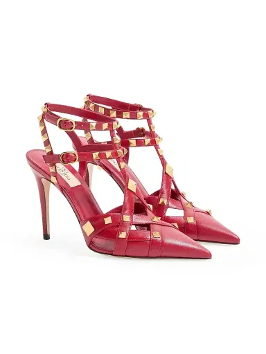 Valentino Garavani Women's Studdy 100MM Kidskin Pumps - Red - Size 5.5 | Thumbnail 2 Valentino Garavani Women's Studdy 100MM Kidskin Pumps - Red - Size 5.5 | Thumbnail 2