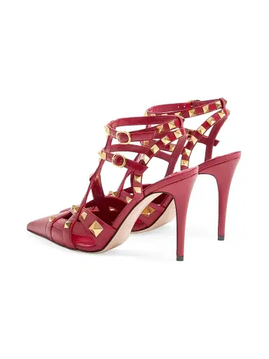 Valentino Garavani Women's Studdy 100MM Kidskin Pumps - Red - Size 5.5 | Thumbnail 3 Valentino Garavani Women's Studdy 100MM Kidskin Pumps - Red - Size 5.5 | Thumbnail 3