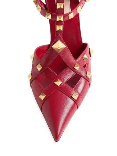Valentino Garavani Women's Studdy 100MM Kidskin Pumps - Red - Size 5.5 | Thumbnail 6 Valentino Garavani Women's Studdy 100MM Kidskin Pumps - Red - Size 5.5 | Thumbnail 6