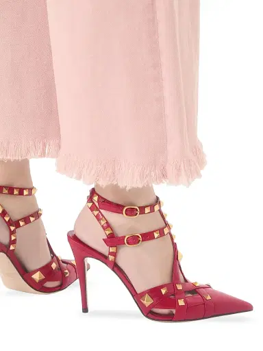 Valentino Garavani Women's Studdy 100MM Kidskin Pumps - Red - Size 5.5 | Thumbnail 7 Valentino Garavani Women's Studdy 100MM Kidskin Pumps - Red - Size 5.5 | Thumbnail 7