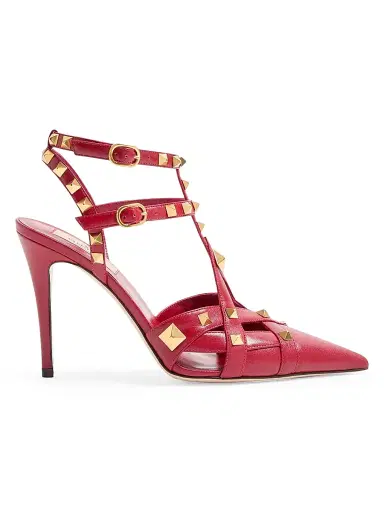 Valentino Garavani Women's Studdy 100MM Kidskin Pumps - Red - Size 5.5 | Thumbnail 1 Valentino Garavani Women's Studdy 100MM Kidskin Pumps - Red - Size 5.5 | Thumbnail 1