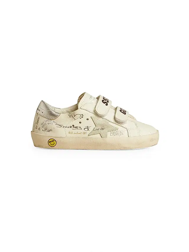 Golden Goose Baby Girl's, Little Girl's & Girl's Old School Leather Printed Sneakers - White Silver 10 (Toddler)