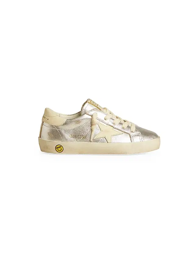 Baby Girl's, Little Girl's & Girl's Super Star Laminated Leather Sneakers - Silver 1 (Child)